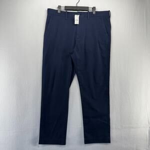 J Crew Pants Mens 36x30 Blue Navy Straight Chino Khaki Preppy Flex Straight NEW